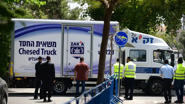 ZAKA truck near site of Meron disaster