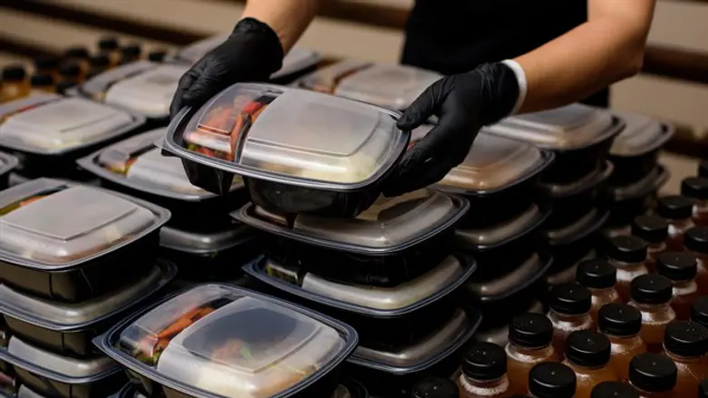 Distributing food (illustrative)