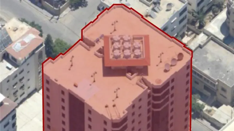 Высотное здание, атакованное в Газе