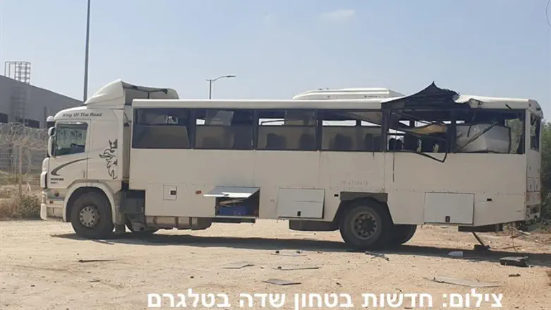 the bus which was hit by a missile