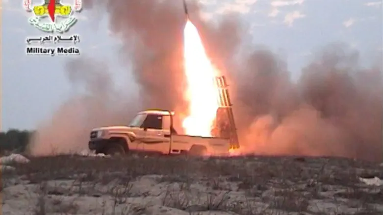 Hamas fires a rocket out of Gaza