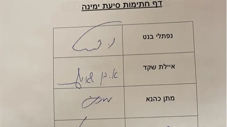 Page of signatures