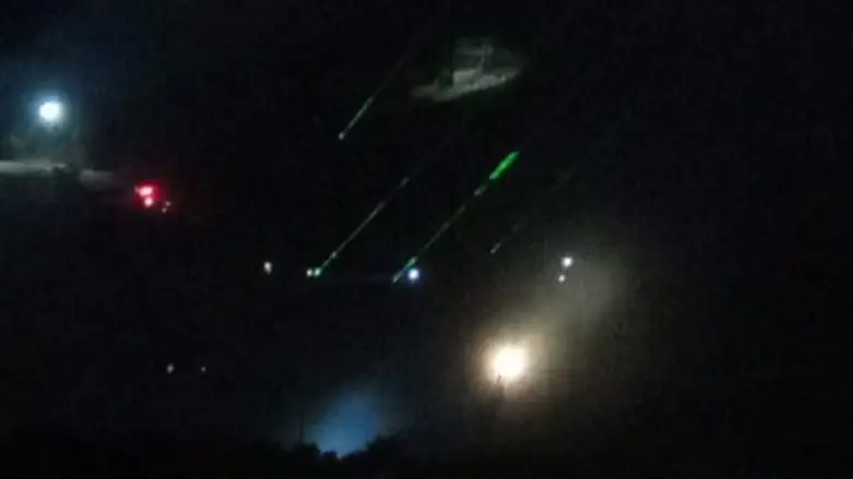 Laser pointers directed at Evyatar