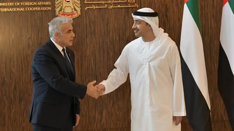 FM Lapid with UAE Foreign Minister