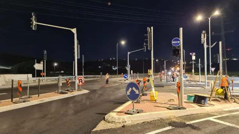 הרמזורים בצומת הכניסה לקרית ארבע