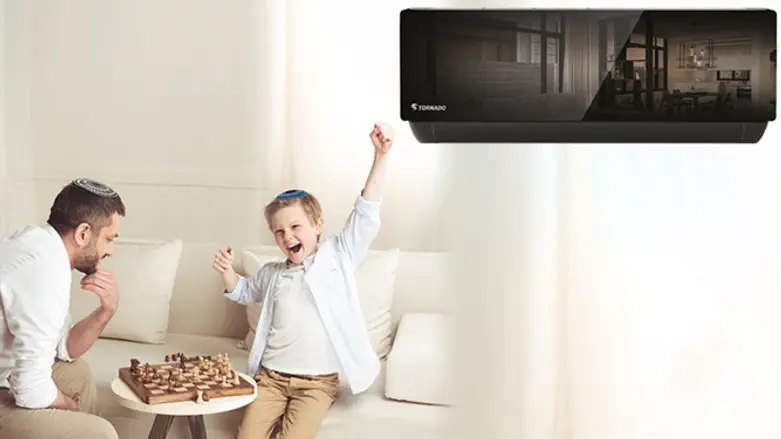 מזגן טורנדו סמארט שחור עם 7 שנות אחריות