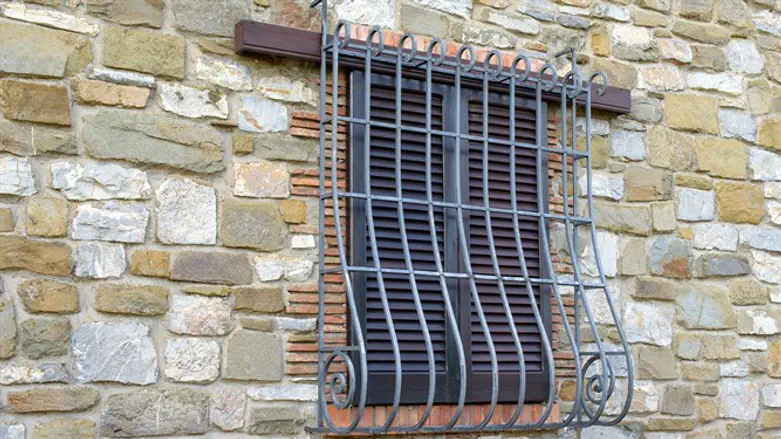 Window with bars (illustrative)