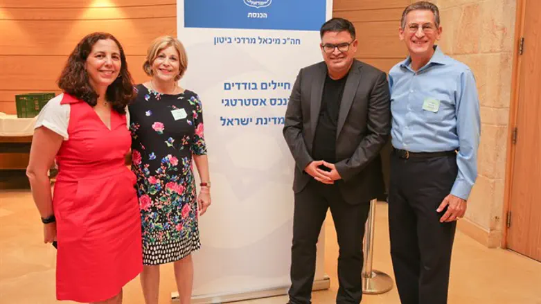 (L to R) Michal Berman, Harriet Levin, MK Biton, Mark Levin