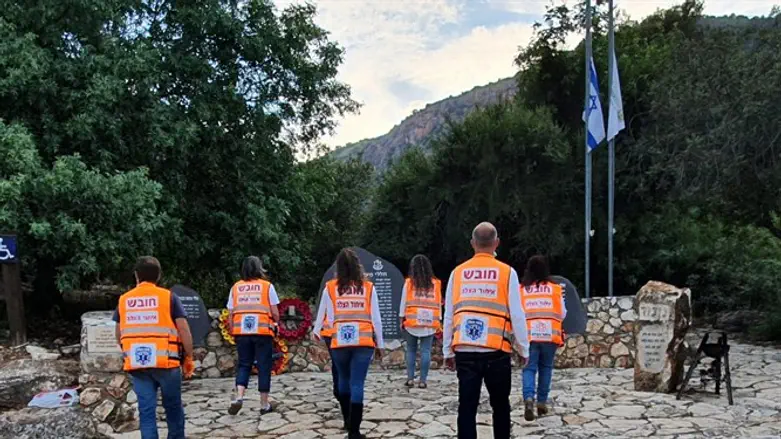EMTs enter the cemetery