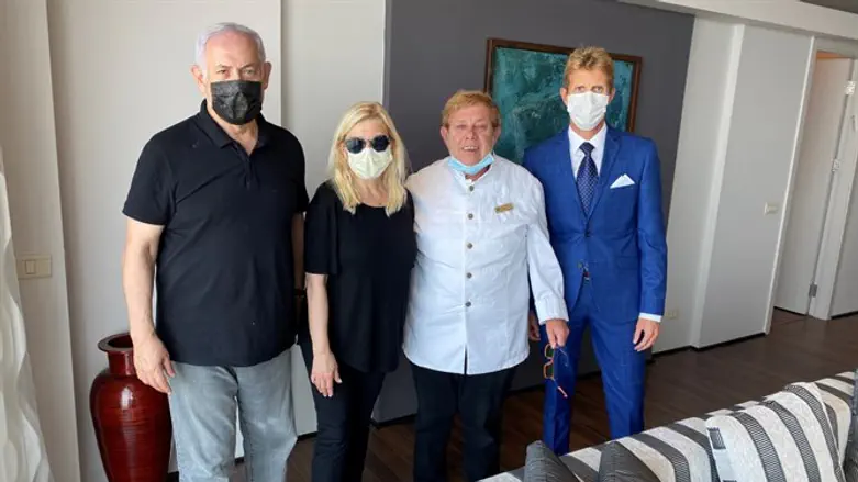 Netanyahu during his stay at the Dan Carmel Hotel in Haifa