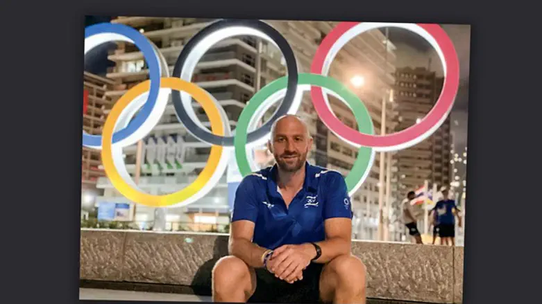 Yoni Rosenblatt, Team Israel’s sports physical therapist, in Tokyo.