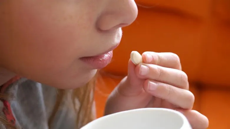 Child taking pills