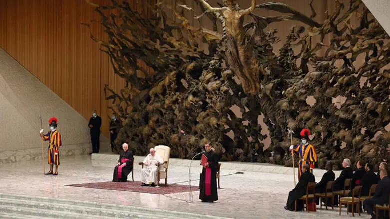 Pope Francis during the General Audience in the Paul VI Hall in Vatican City, Au