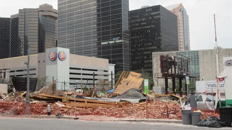 A view of the destroyed Karnofsky family building in New Orleans, Louisiana