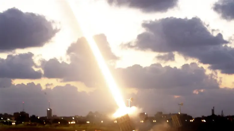 The Iron Dome intercepts a Hamas-fired missile