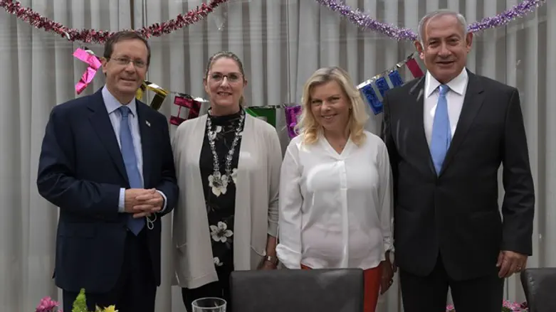 Супруги Герцог и Нетаньяху в президентской резиденции