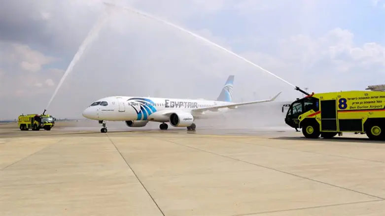 Egyptair plane at Ben Gurion Airport