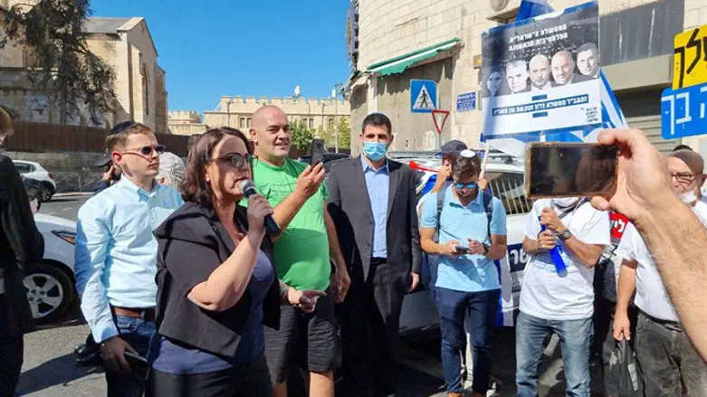 MK Galit Distel Atbaryan at the demonstration