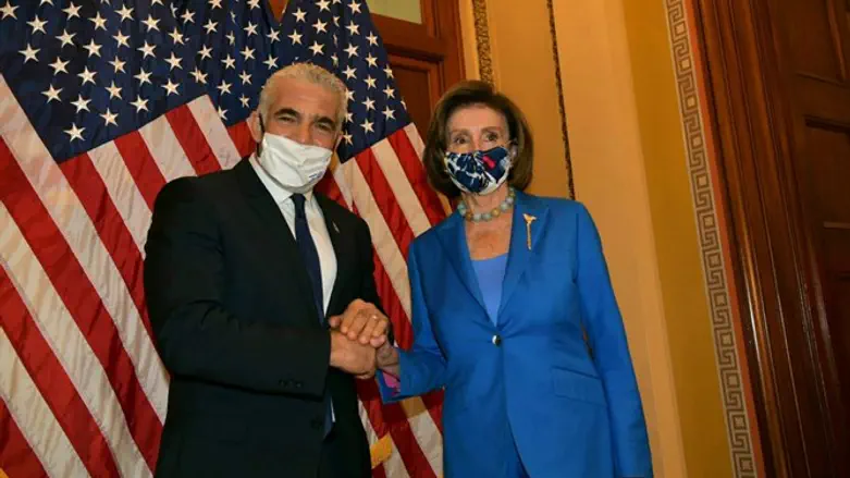 Foreign Minister Yair Lapid with Speaker of the House Nancy Pelosi