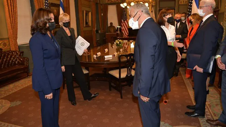 Vice President Kamala Harris and Foreign Minister Yair Lapid