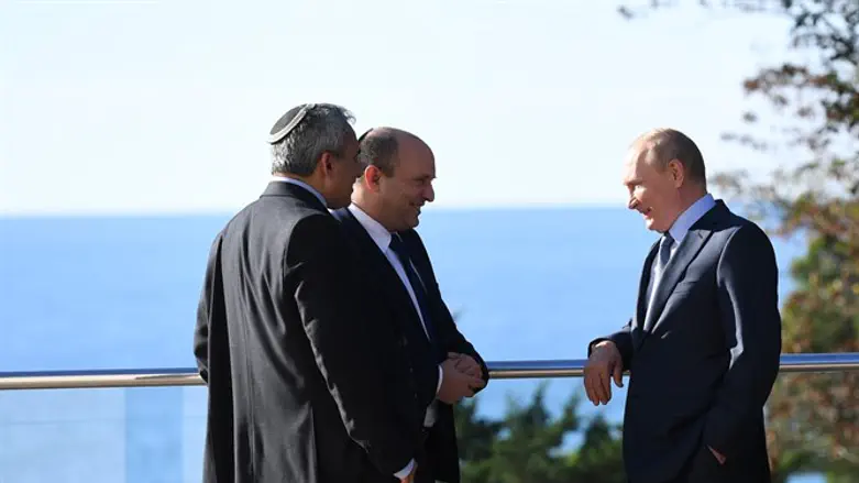 Нафтали Беннет, Зеэв Элькин и Владимир Путин