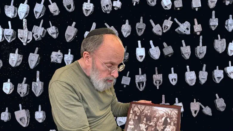 Arthur Kurzweil with some of his dreidels