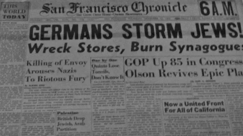 News report of Kristallnacht
