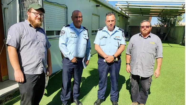Senior police officials at the IDU base