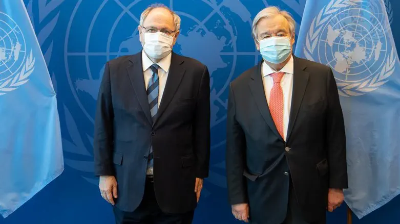 יו"ר יד ושם דני דיין נפגש עם מזכ"ל האו"ם