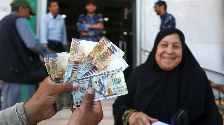 Financial aid as part of $480 million in aid allocated by Qatar, in Gaza