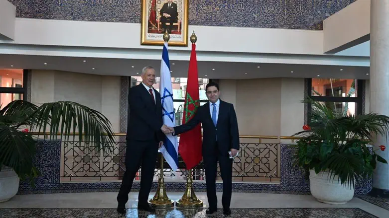 גנץ ושר החוץ המרוקאי