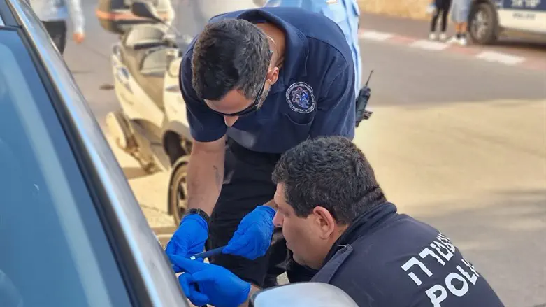 Police at the scene of the crime