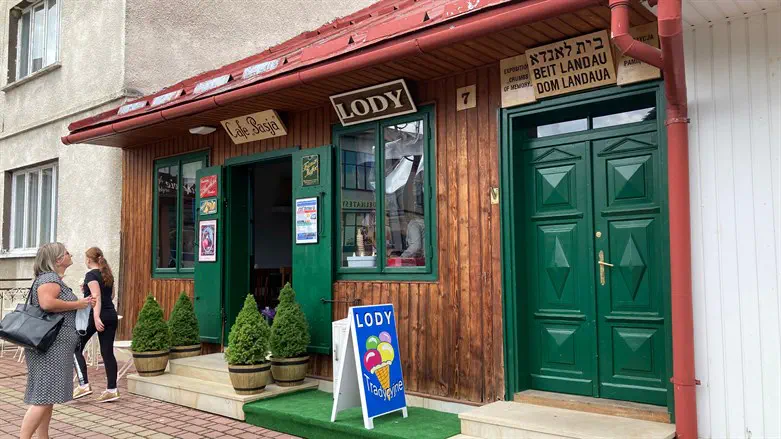 Visitors enter the makeshift Jewish museum of Jozef Gucwa in Bobowa, Poland in 2