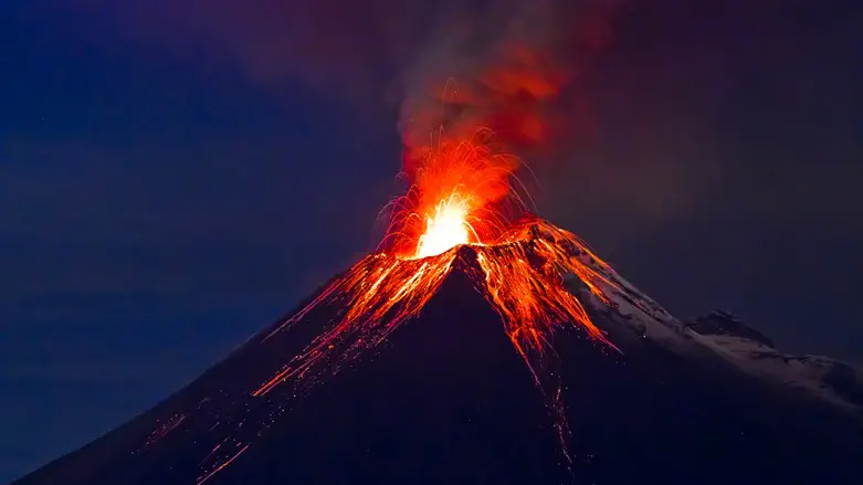 Erupting volcano (illustration)
