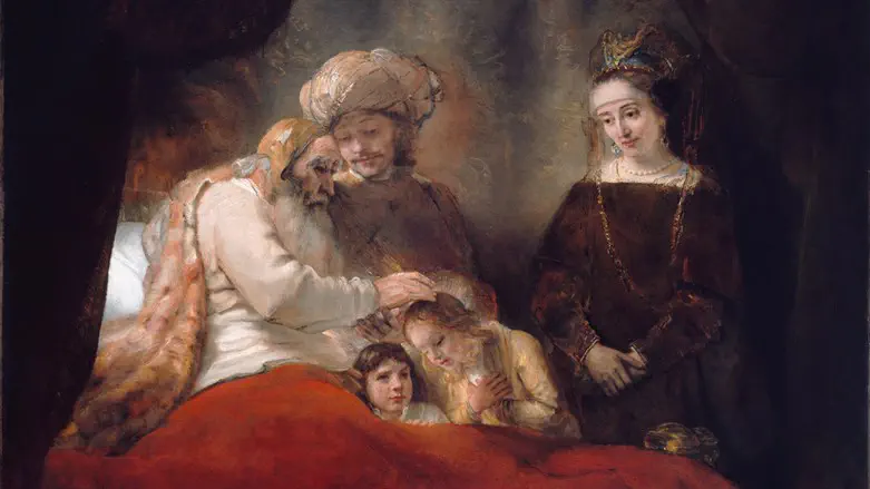 Jacob blessing by Rembrandt