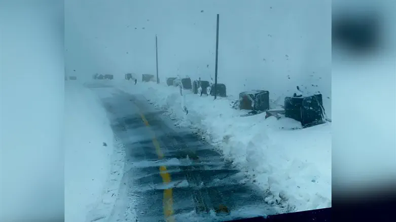 Snow on Mount Hermon's upper slopes