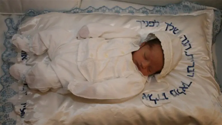 Baby  on day of circumcision