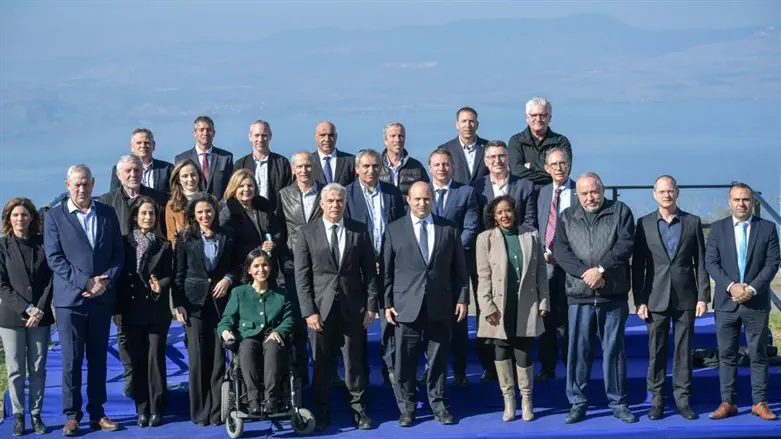 Cabinet ministers in the Golan Heights