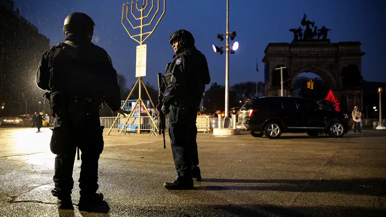 Police guard solidarity event after Monsey attack