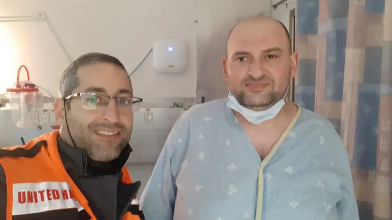 Avinoam and Yankel during the reunion in the hospital