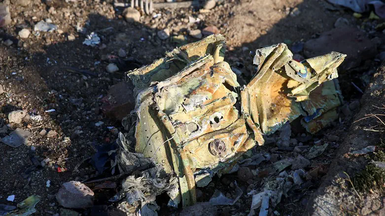 Debris from a Ukrainian International Airlines plane which crashed near Tehran I