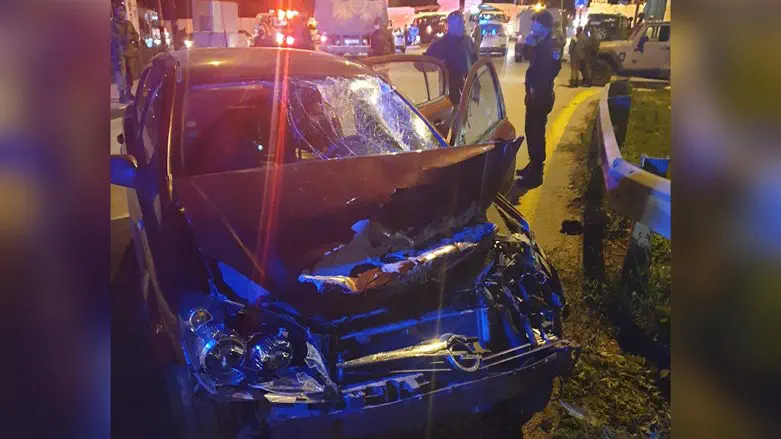 Vehicle which carried out ramming attack near Neve Tzuf