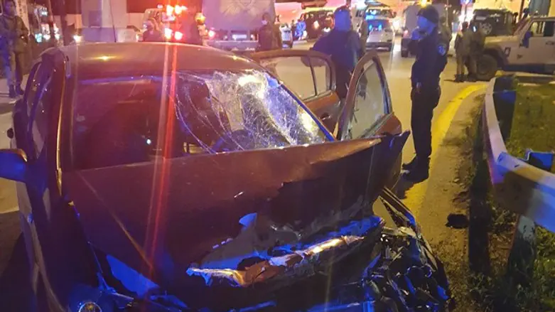 Автомобиль, использованный для совершения наезда на солдат