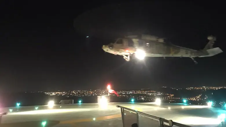 helicopter arrives at Hadassah Ein Kerem
