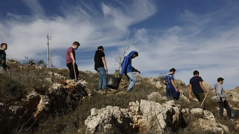 Derech Avot High School Students Plant Trees