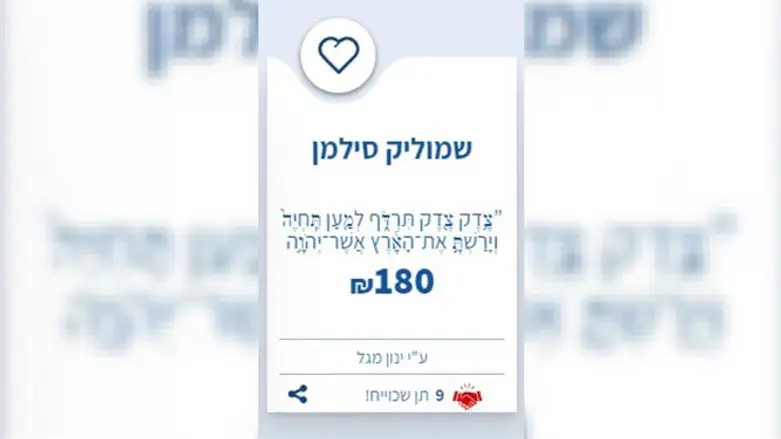 Взнос от Шмулика Сильмана 