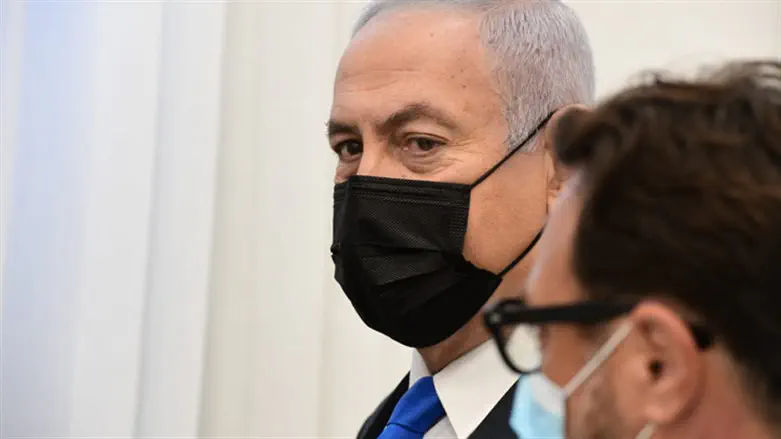 Benjamin Netanyahu at the District Court in Jerusalem