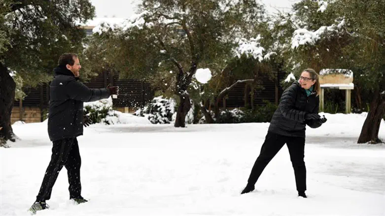 Снежный бой Ицхака Герцога с женой