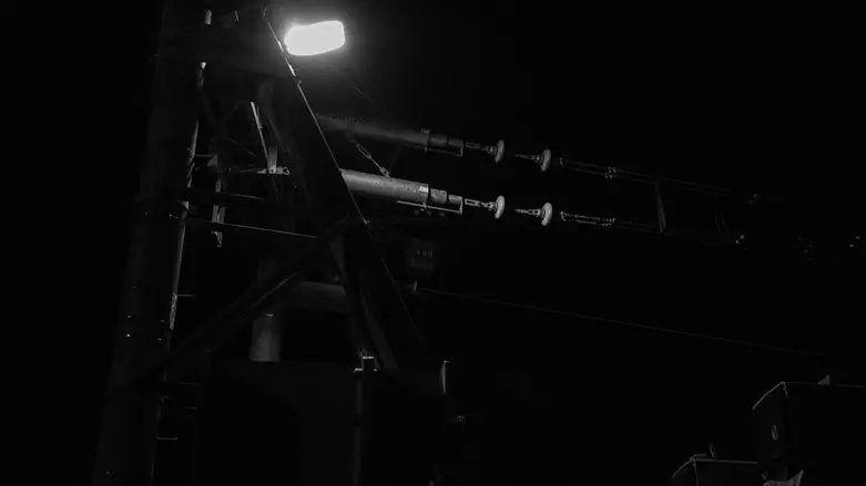 Electric tower at night