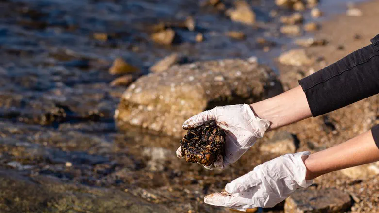 Gloves stained with oil